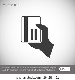 credit card vector icon in hand