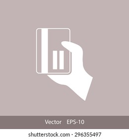 credit card vector icon in hand
