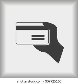 credit card vector icon in hand