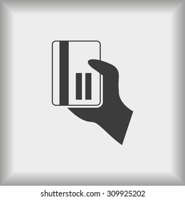 credit card vector icon in hand