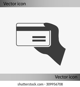 credit card vector icon in hand