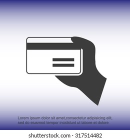 credit card vector icon in hand