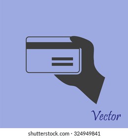 credit card vector icon in hand