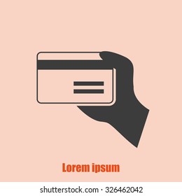 credit card vector icon in hand