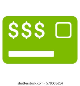 Credit Card vector icon. Illustration style is a flat iconic eco green symbol on white background.