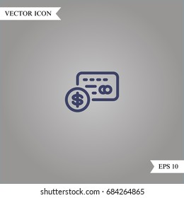 Credit card vector icon, illustration symbol