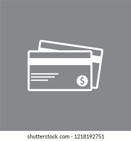 Credit Card Vector Icon Isolated on Gray Background