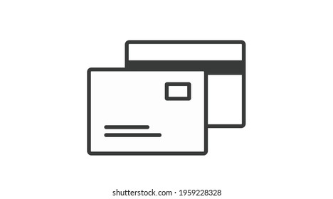 Credit card vector icon. Isolated illustration of a credit card
