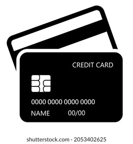 Icono vectorial de tarjeta de crédito aislado en fondo blanco