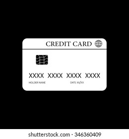 credit card vector icon isolated on black