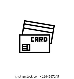 Credit card vector icon in linear, outline icon isolated on white background