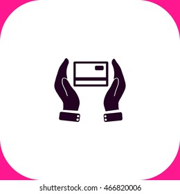 Credit card vector icon on white background.