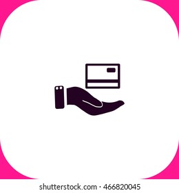 Credit card vector icon on white background.
