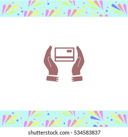 Credit card vector icon on white background. Isolated illustration. Business picture.