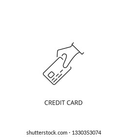 Credit card  vector icon, outline style, editable stroke