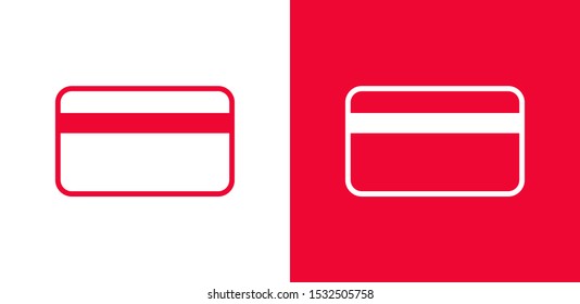 Vektorillustration mit Kreditkarte, Symbol mit Plastikkarte. Debit Card Symbol. Online zahlen