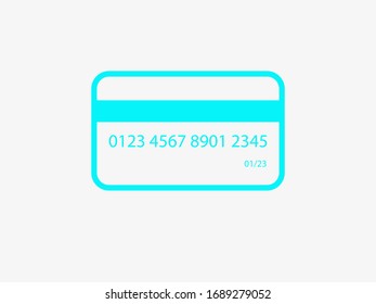 Icono vectorial de tarjeta de crédito, Icono de tarjeta de plástico. Icono de tarjeta de débito. Pagar en línea