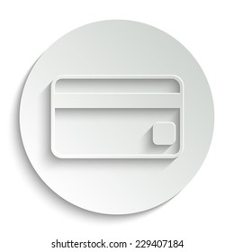Credit card - vector icon with shadow on a round button