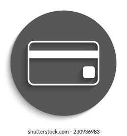 Credit card - vector icon with shadow on a round grey button