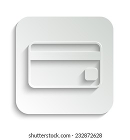 Credit card - vector icon with shadow on a grey button