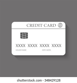 credit card vector icon with shadow