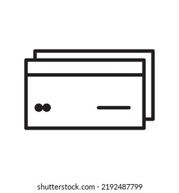 Credit card vector icon. Thin line credit card outline icon vector illustration.