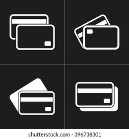 Credit card   vector icon. White illustration isolated on black background for graphic and web design.