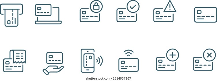 credit card vector icons set , payment icon , card icon
