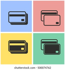 Credit card vector icons set. Illustration isolated for graphic and web design.