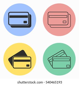 Credit card vector icons set. Illustration isolated for graphic and web design.