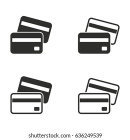 Credit card vector icons set. Illustration isolated for graphic and web design.