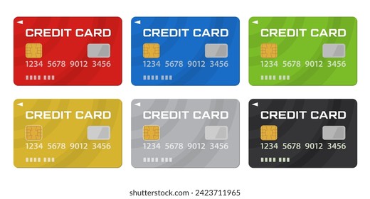 Credit card vector illustration set