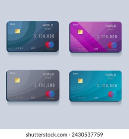 Credit card vector illustration template, bank, debit card