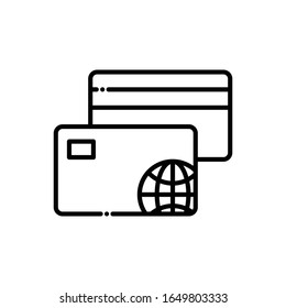 Icono de línea vectorial de tarjeta de crédito. archivo EPS 10 de estilo ilustración
