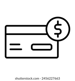 Diseño de iconos de línea de Vector de tarjeta de crédito