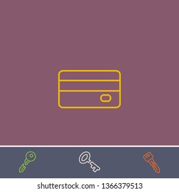 credit card vector line icon.Basic element illustration.credit card vector outline symbol design.Bonus broken key graphic concept