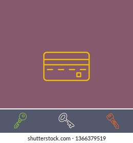 credit card vector line icon.Basic element illustration.credit card vector outline symbol design.Bonus broken key graphic concept
