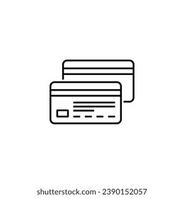 Icono lineal vectorial de tarjeta de crédito.
