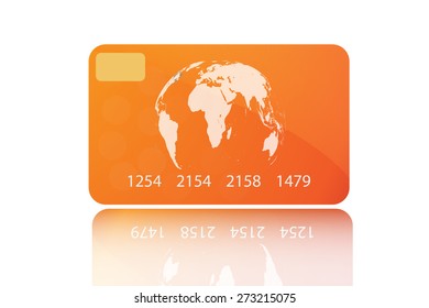 credit card vector orange color.