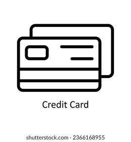 Credit Card vector  outline Icon Design illustration. Web store Symbol on White background EPS 10 File 