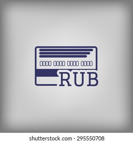 Credit card vector RUB icon 
