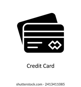 Credit Card vector  Solid  Icon  Design illustration. Business And Management Symbol on White background EPS 10 File