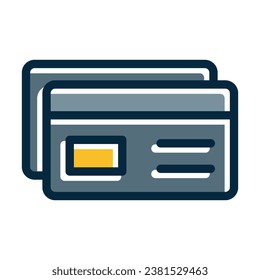 Credit Card Vector Thick Line Filled Dark Colors Icons For Personal And Commercial Use.
