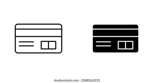 Credit card vectors icons set in filled and strokes on white background