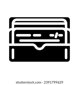 credit card wallet bank payment glyph icon vector. credit card wallet bank payment sign. isolated symbol illustration