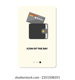 Credit card and wallet flat icon. Wallet isolated. Banking, finance, protection concept. Vector illustration symbol elements for web