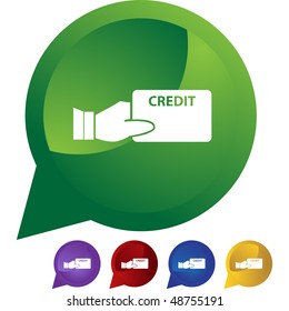 Credit card web button isolated on a background.