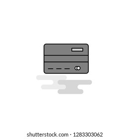 Credit card Web Icon. Flat Line Filled Gray Icon Vector