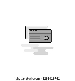 Credit card Web Icon. Flat Line Filled Gray Icon Vector