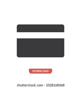 Credit card with white line vector icon